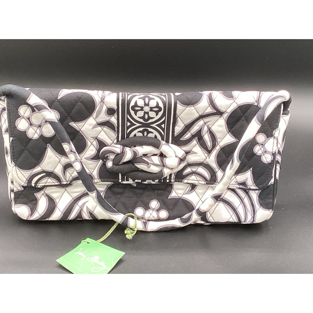 Vintage New With Tags Vera Bradley Knot Just A Clutch Night & Day Pattern 12x6"